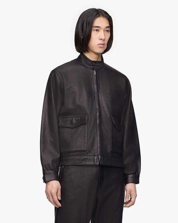 SMOOTH LEATHER JACKET,BLK, large image number 12