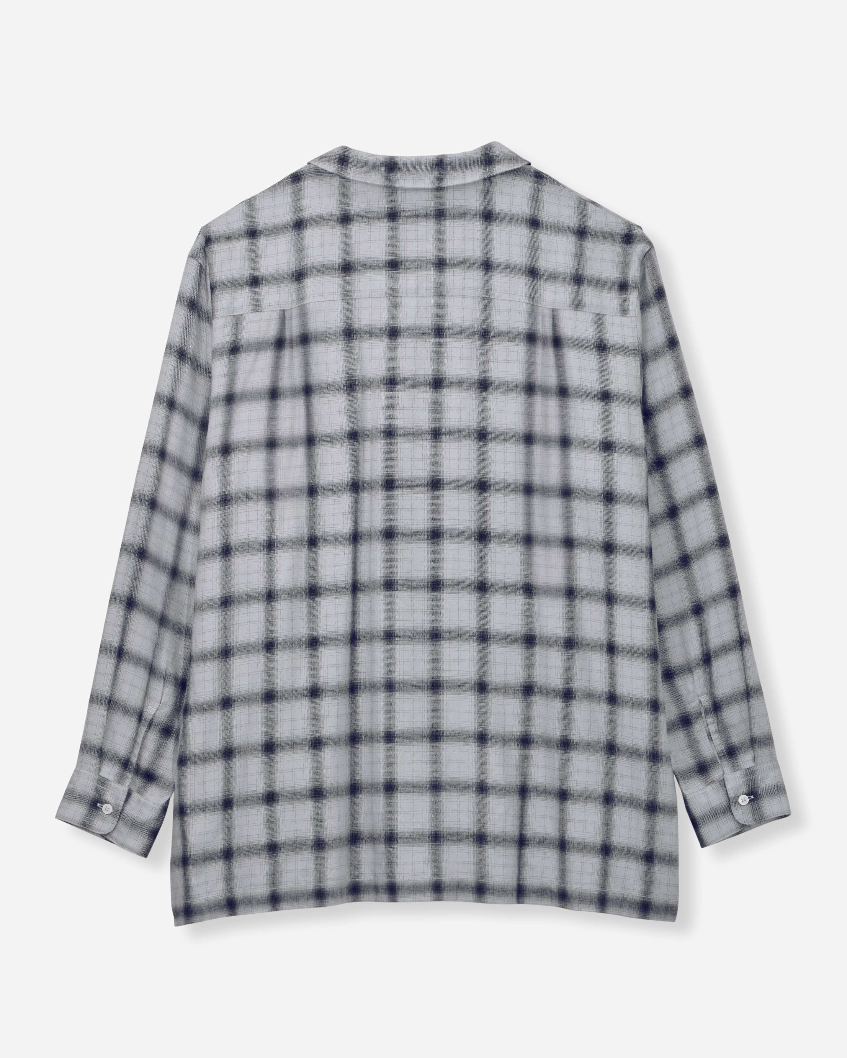 Maison Kinema Rayon check shirt グレー S Maison Kinema Rayon check shirt グレー S Maison Kinema】 Rayon