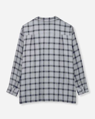 RAYON CHECK L/S  SHIRT,NAVY, large image number 6