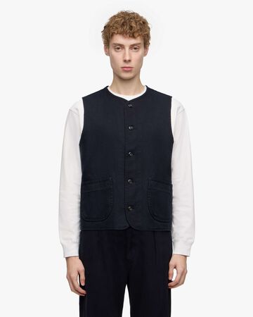 [Late Mar Release] SASHIKO VEST-OVERDYE,Indigo, large image number 0