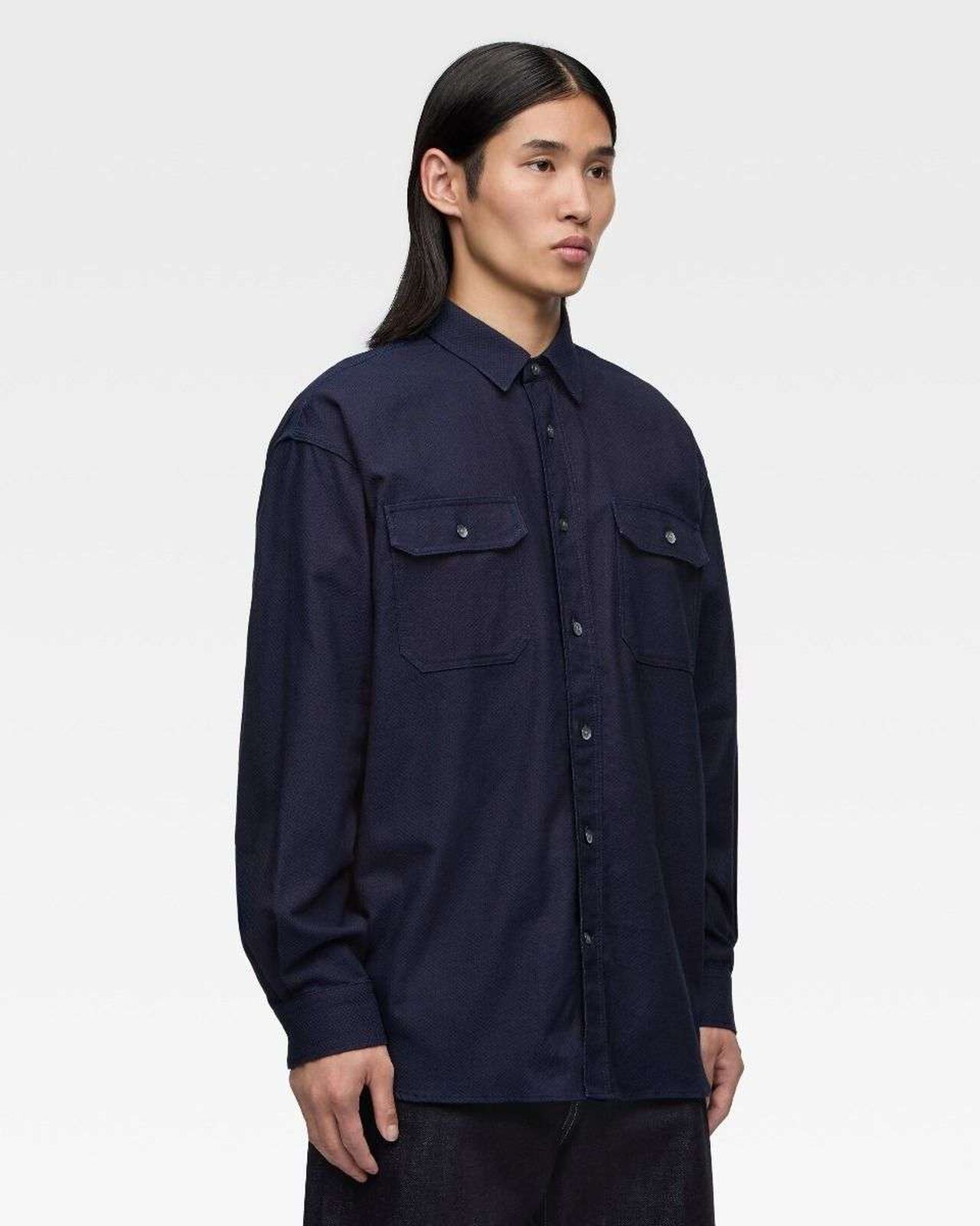 SASHIKO CPO SHIRT,Indigo, large image number 1
