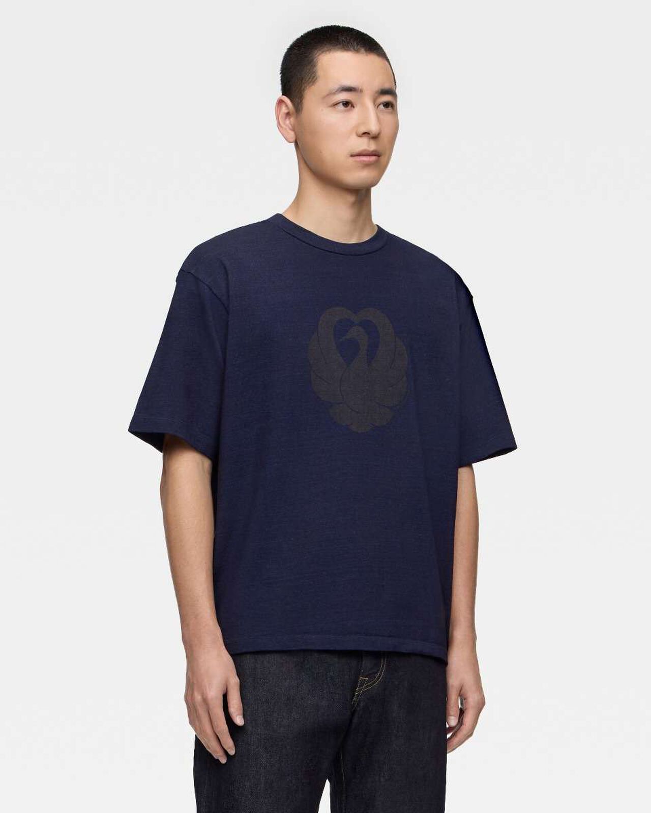 YARN DYED S/S TEE - CRANE,Indigo, large image number 1