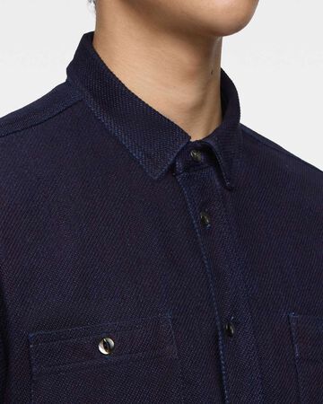TRIPLE STITCH L/S DOBBY SHIRT - INDIGO,Indigo, small image number 4