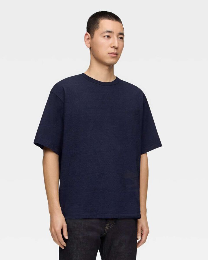 YARN DYED S/S TEE -MOMOTARO,, medium