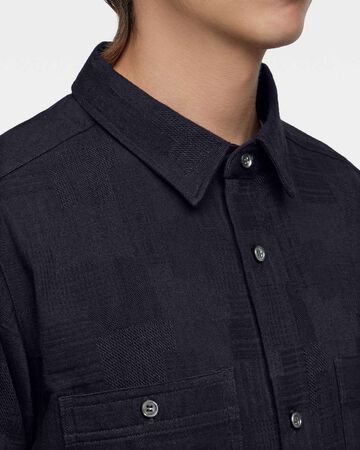INDIGO JACQUARD SHIRT,Indigo, small image number 4