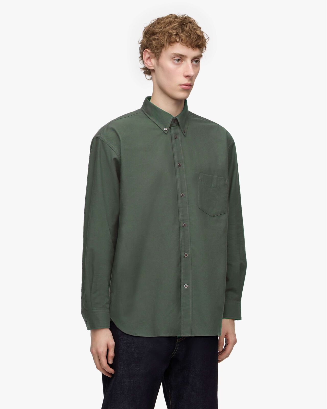 [Mid Feb Release] OXFORD L/S SHIRT,Light Black, large image number 1