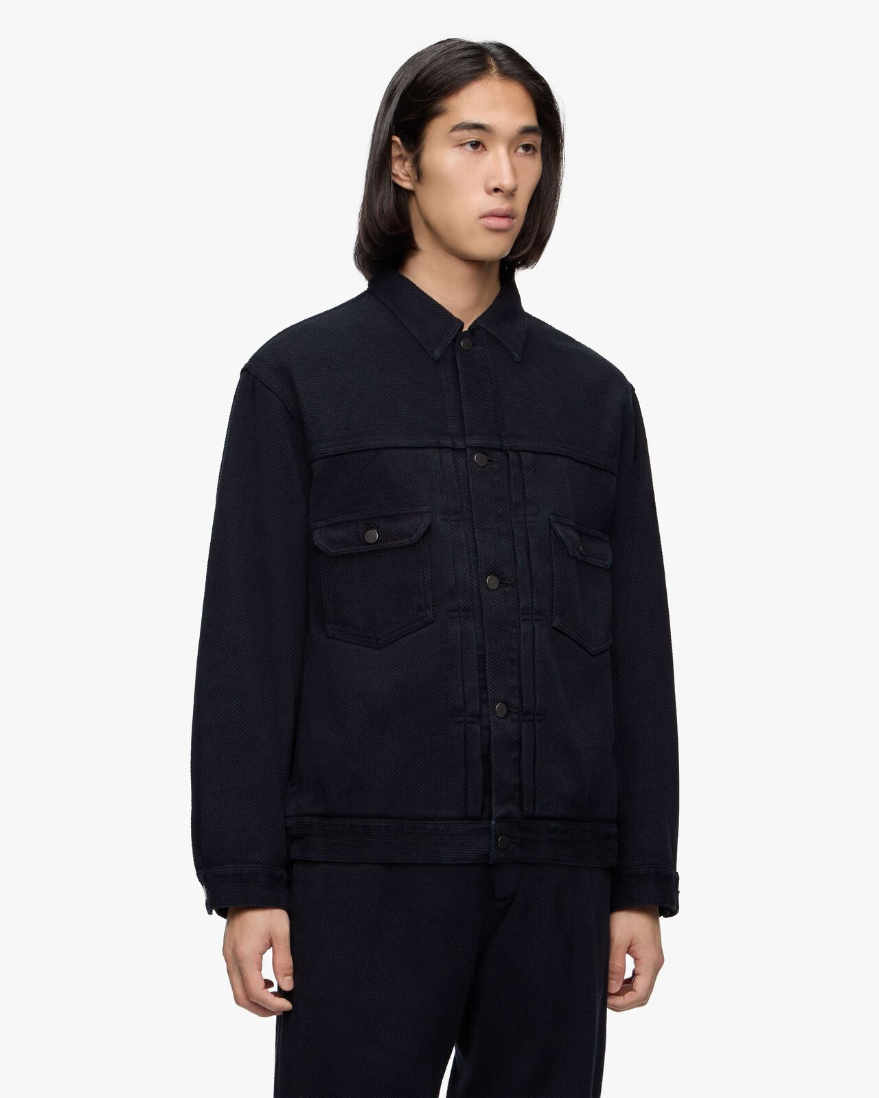 [Late Mar Release] SASHIKO JACKET#002-OVERDYE,BLK, large image number 1