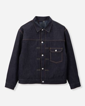 LINED DENIM JACKET,Indigo, large image number 6