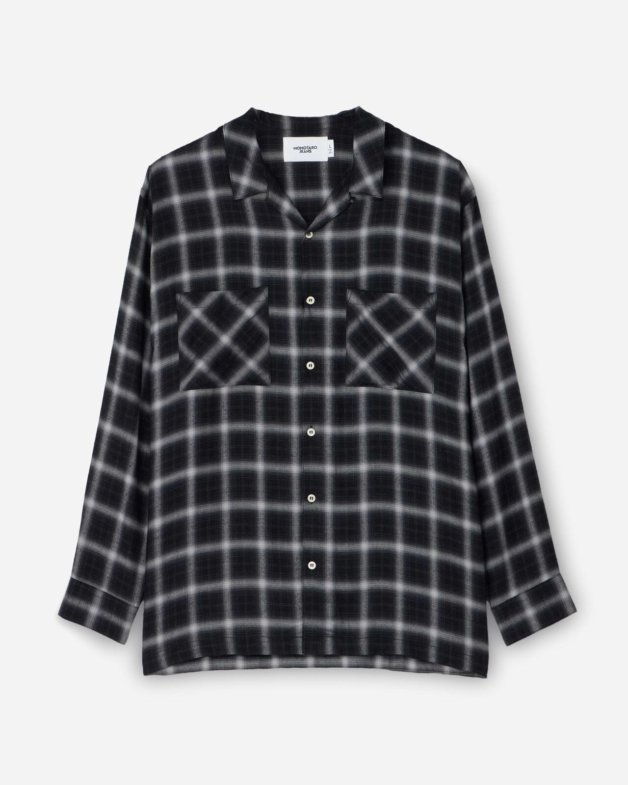 RAYON CHECK L/S  SHIRT,NAVY, large image number 12