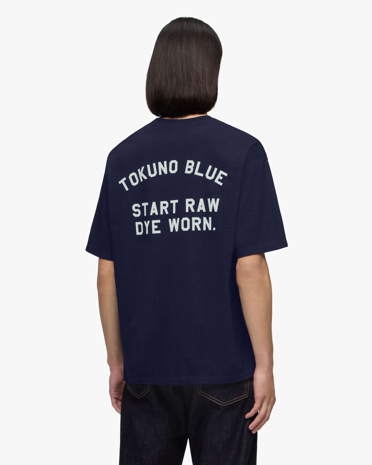 INDIGO YARN DYED TEE - TOKUNO BLUE,Indigo, large image number 2