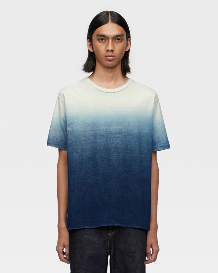 SOFT HEAVY OUNCE S/S TEE - NATURAL INDIGO GRADATION,, medium