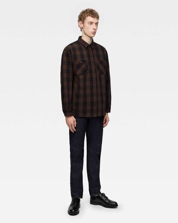 BLOCK CHECK L/S SHIRT,BRN, small image number 3