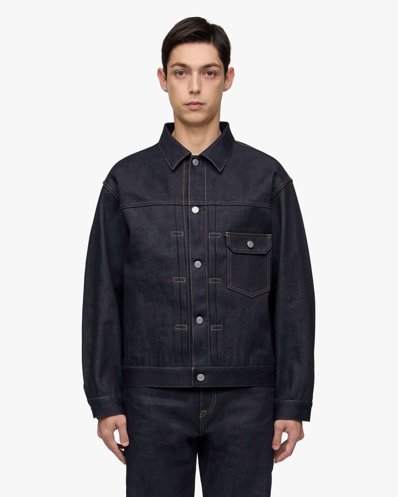 #001 STANDARD DENIM JACKET 14.7oz,Indigo, large image number 0