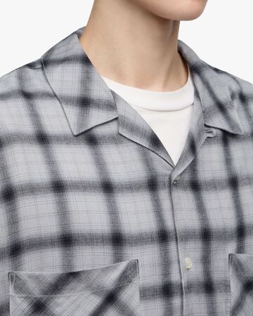 RAYON CHECK L/S  SHIRT,NAVY, large image number 4
