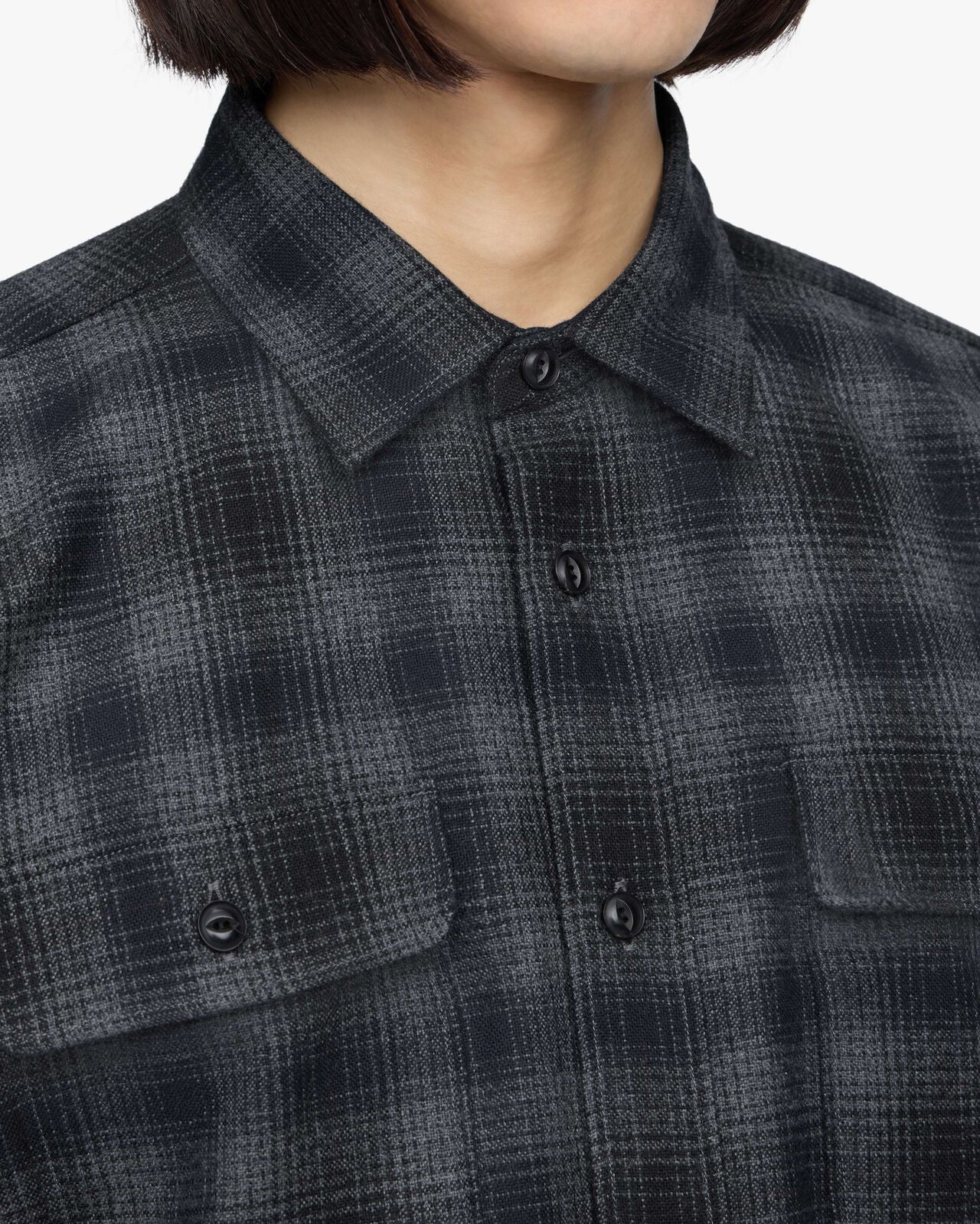 WOOL CHECK SHIRT,NAVY, large image number 4