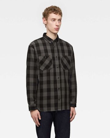 BLOCK CHECK L/S SHIRT,Grigio, large image number 1