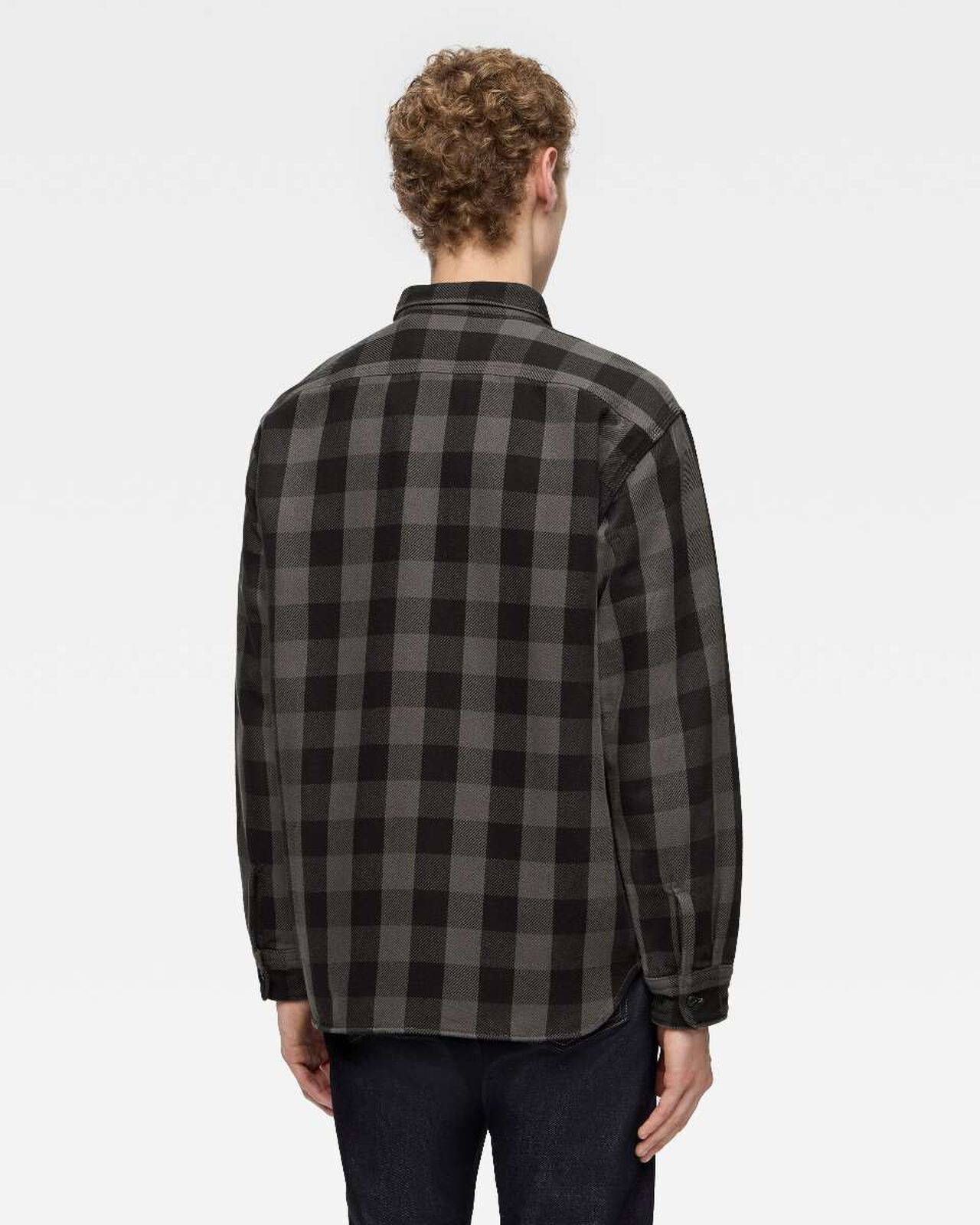 BLOCK CHECK L/S SHIRT,Grigio, large image number 2