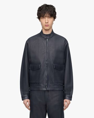 SMOOTH LEATHER JACKET,BLK, large image number 0