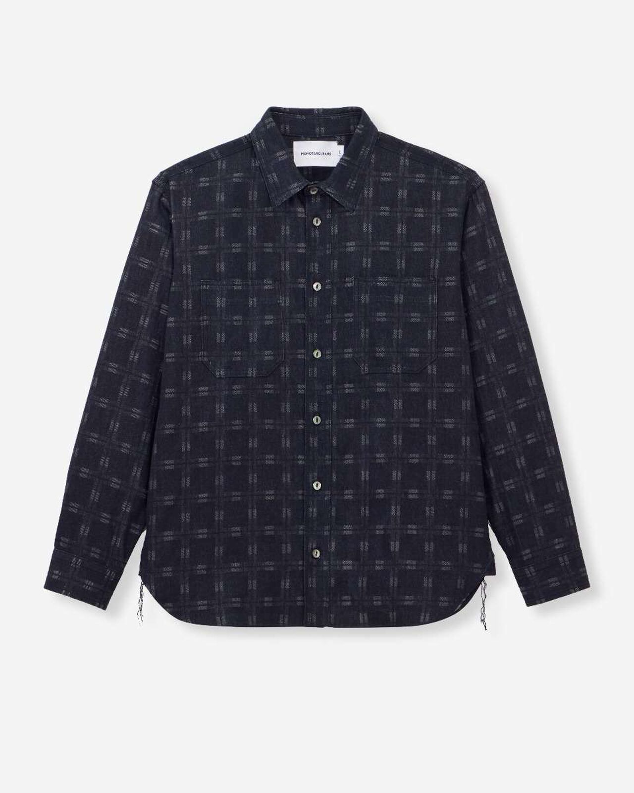TRIPLE STITCH L/S JACQUARD SHIRT - INDIGO,Indigo, large image number 5