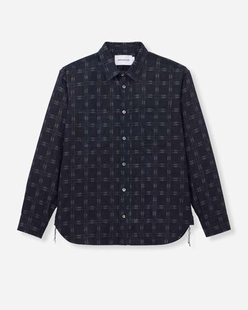 TRIPLE STITCH L/S JACQUARD SHIRT - INDIGO,Indigo, small image number 5
