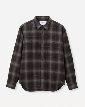 WOOL CHECK SHIRT,NAVY, large image number 13