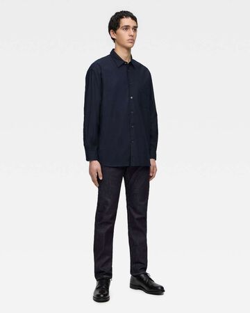 POPLIN L/S SHIRT - INDIGO,Indigo, small image number 14