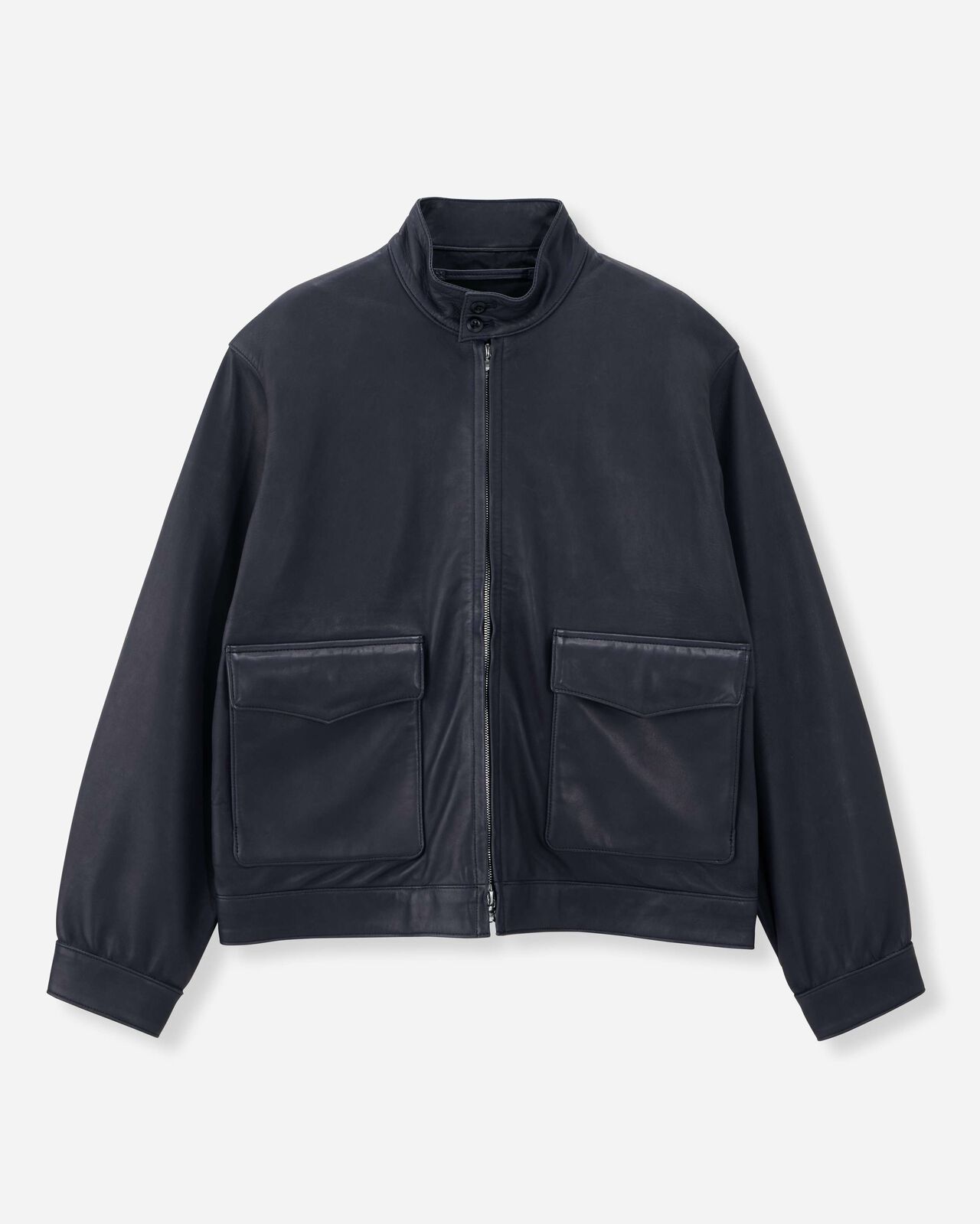 SMOOTH LEATHER JACKET,BLK, large image number 6