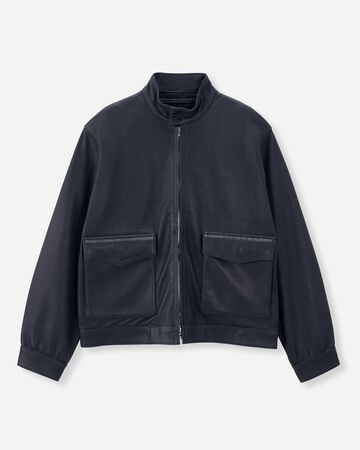 SMOOTH LEATHER JACKET,BLK, large image number 6