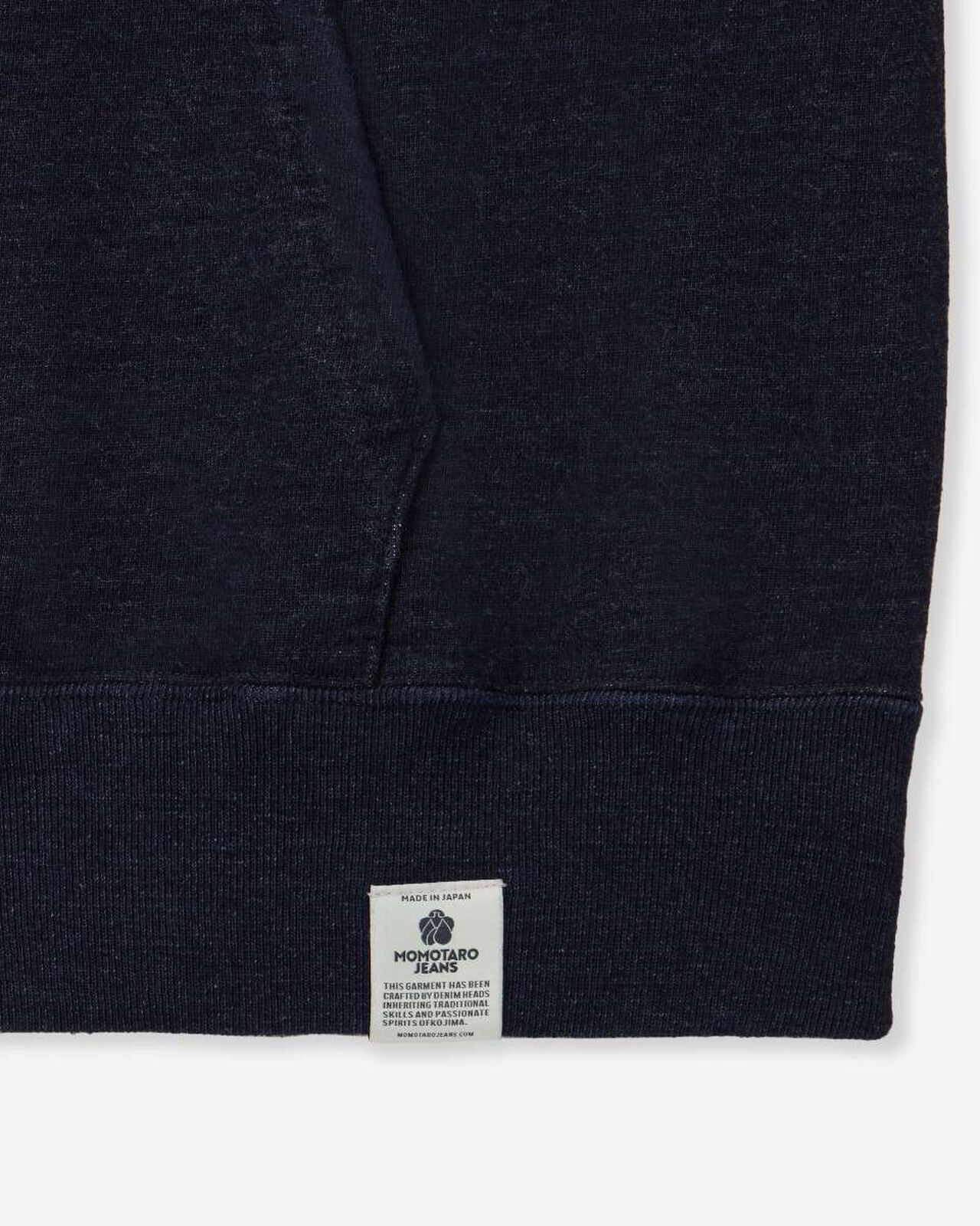 INDIGO SWEAT HOODIE-YARN DYE,Indigo, large image number 10
