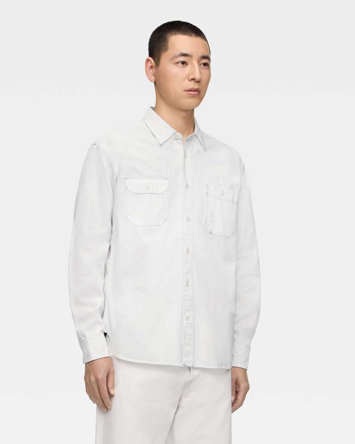 TRIPLE STITCH L/S DENIM SHIRT - HIGHT FADE BLUE,, medium