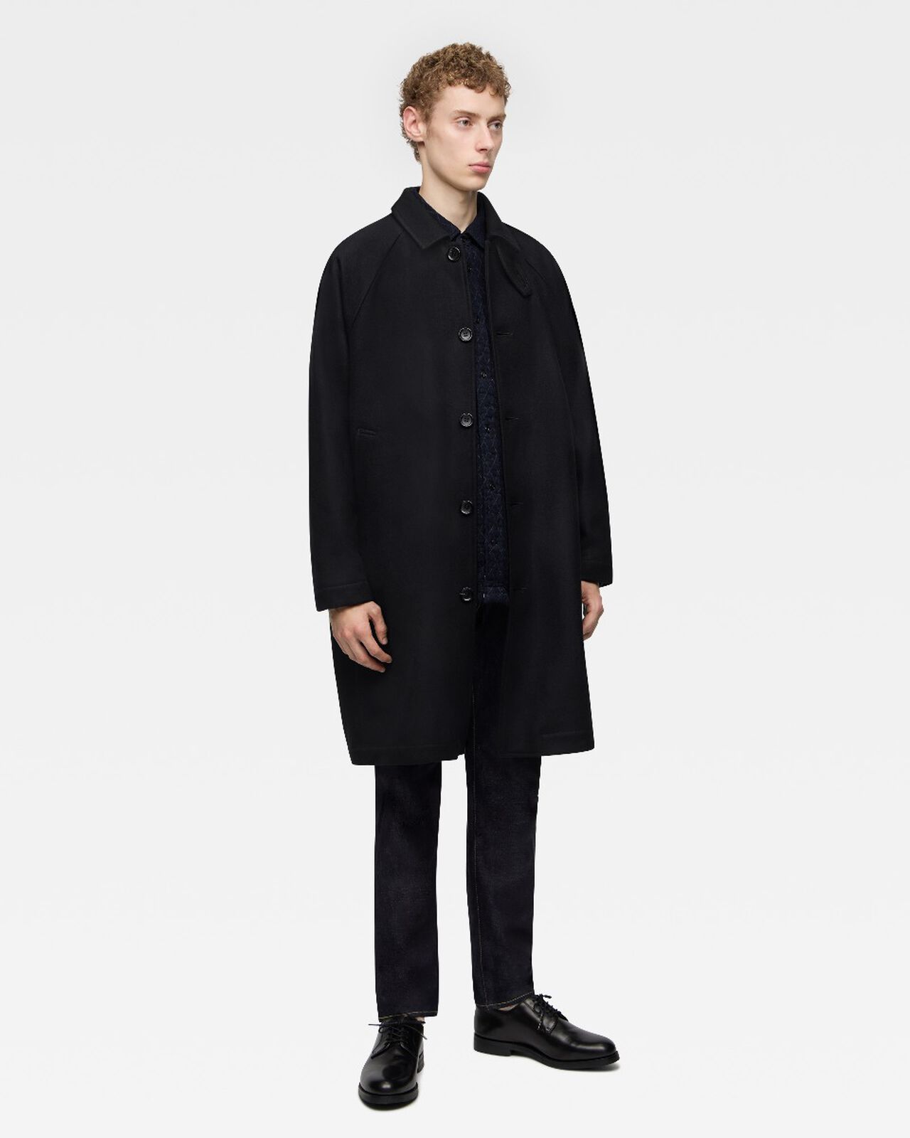 MELTON COAT,BLK, large image number 4