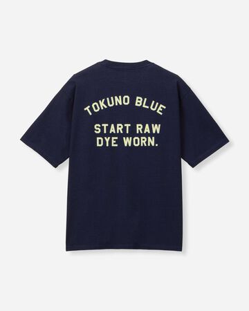 INDIGO YARN DYED TEE - TOKUNO BLUE,Indigo, large image number 6