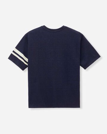 YARN DYED S/S TEE -DISCHARGE PRINT,Indigo, small image number 5
