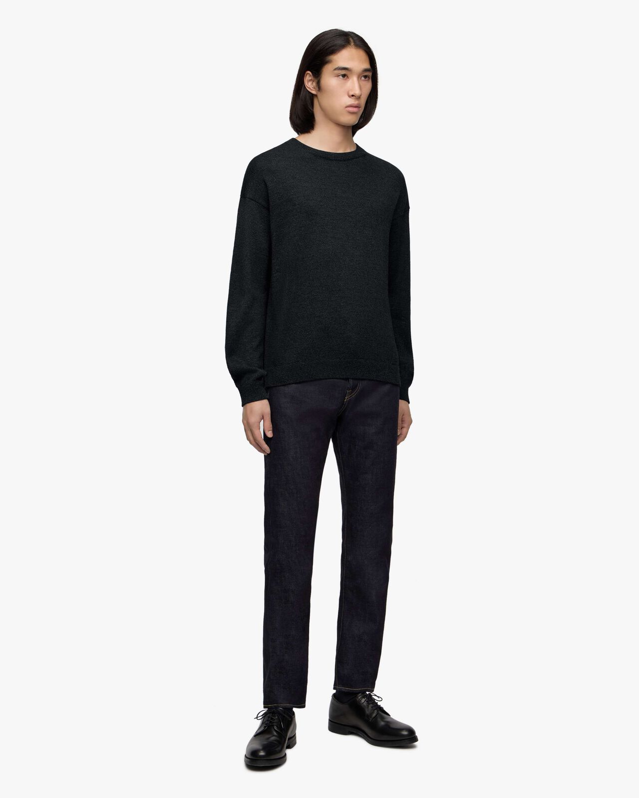 L/S KNIT - WASHI PAPER,Noir, large image number 10