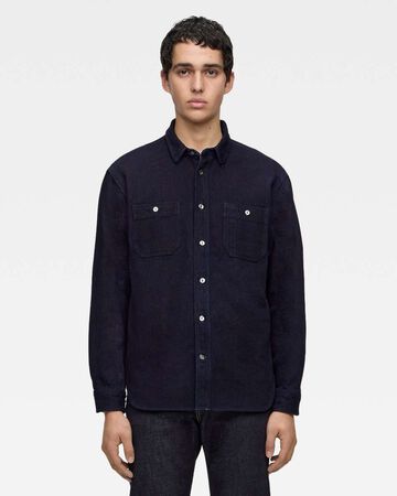 TRIPLE STITCH L/S DOBBY SHIRT - INDIGO,Indigo, small image number 0