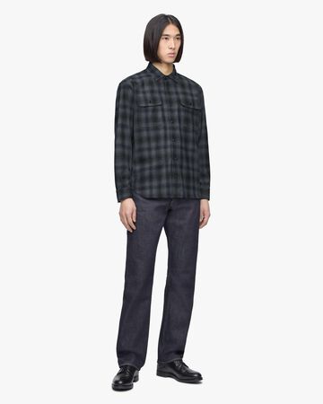 WOOL CHECK SHIRT,NAVY, large image number 3
