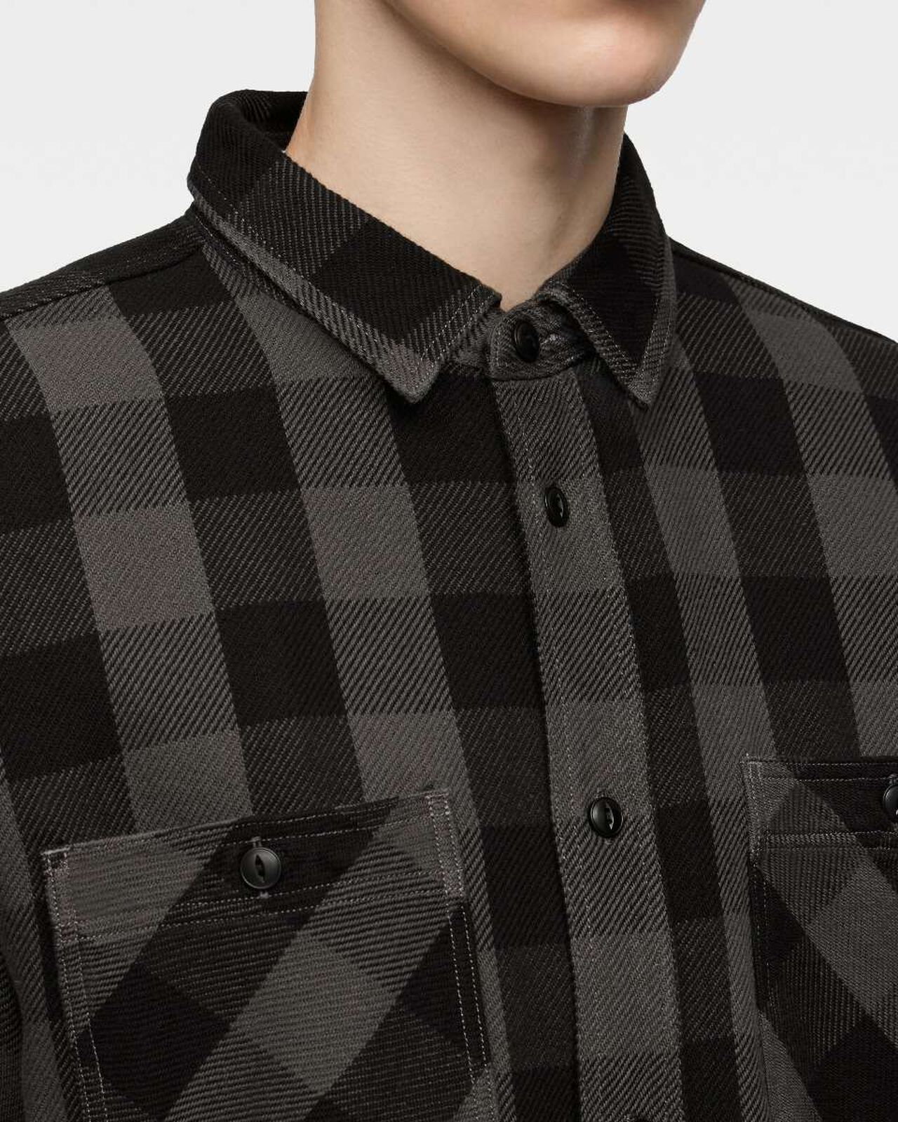 BLOCK CHECK L/S SHIRT,Grigio, large image number 4