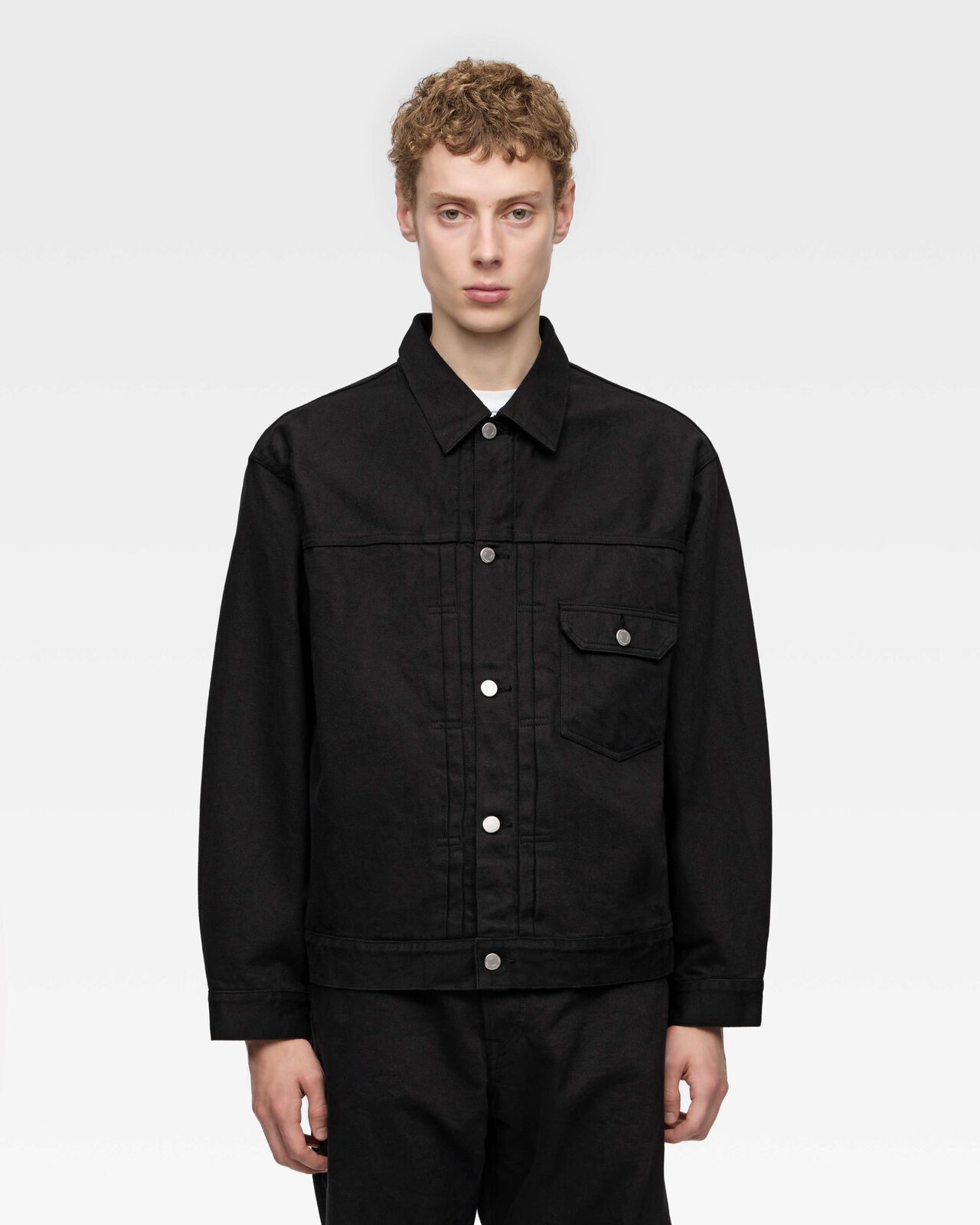 #001 DENIM JACKET - KYOTOMONTSUKI DYED,Noir, large image number 0