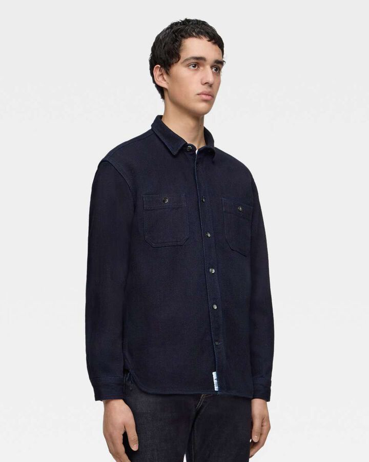 TRIPLE STITCH L/S DOBBY SHIRT - INDIGO,, medium