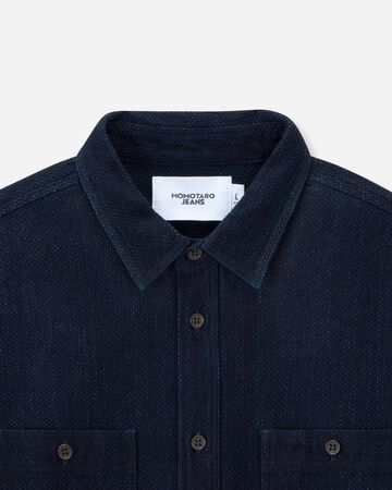 SASHIKO WORK SHIRT,Indigo, large image number 7