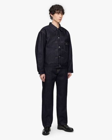 LINED DENIM JACKET,Indigo, large image number 3