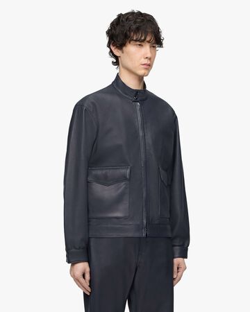 SMOOTH LEATHER JACKET,BLK, large image number 1