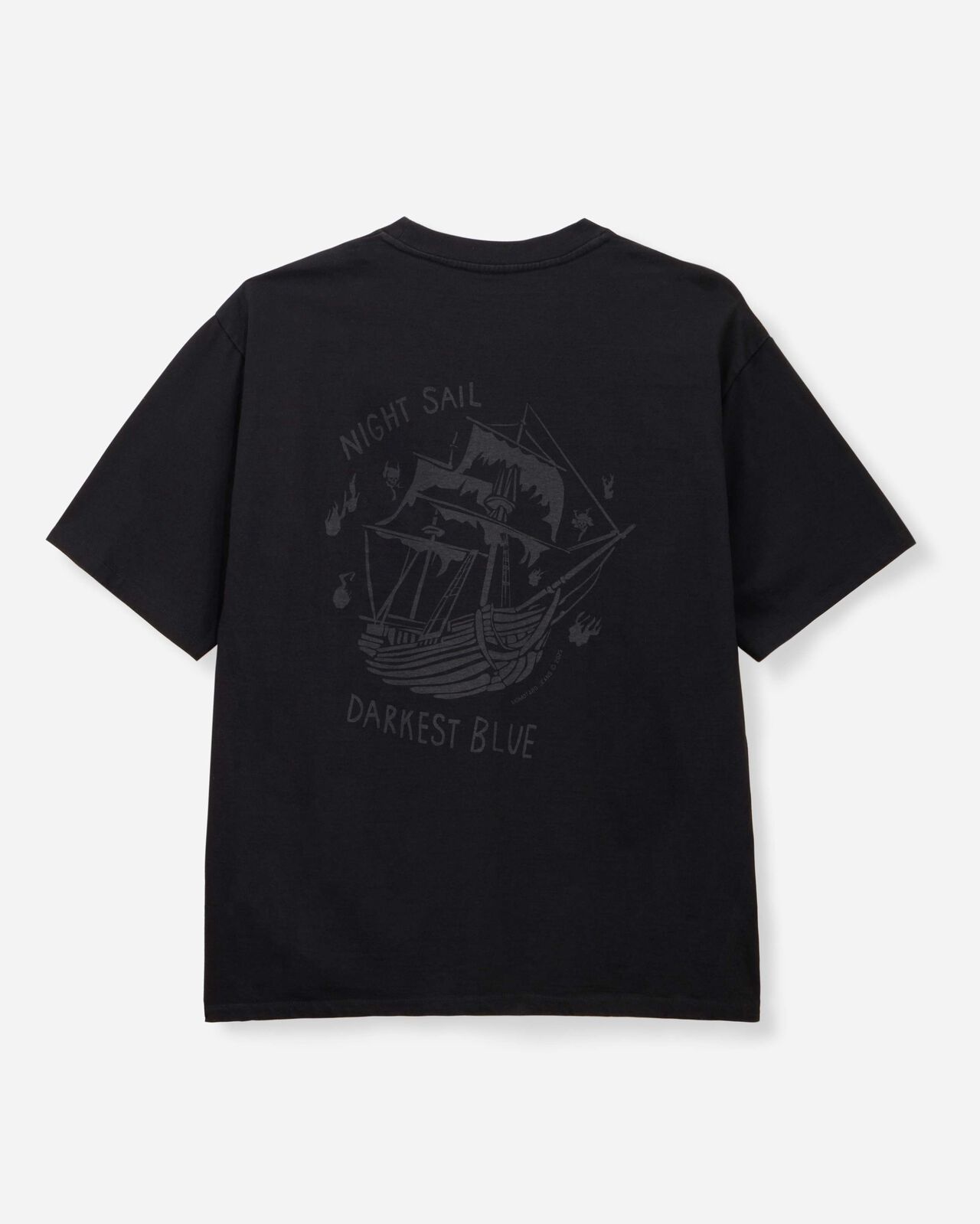 ZIMBABWE COTTON S/S TEE - GHOST SHIP,Black, large image number 3