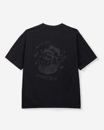 ZIMBABWE COTTON S/S TEE - GHOST SHIP,Black, large image number 3