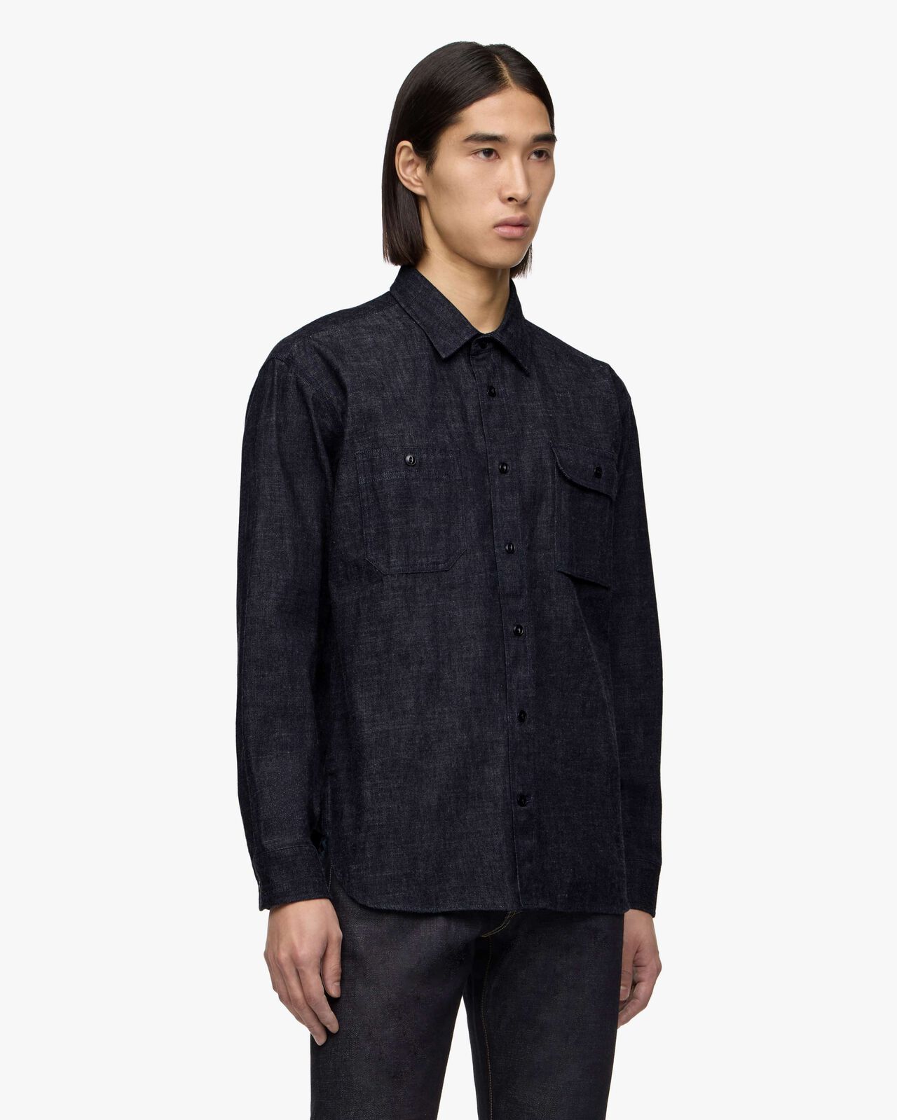 TRIPLE STITCH L/S DENIM SHIRT,Indigo, large image number 1