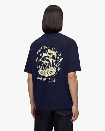 INDIGO YARN DYED TEE - GHOST SHIP,Indigo, large image number 2