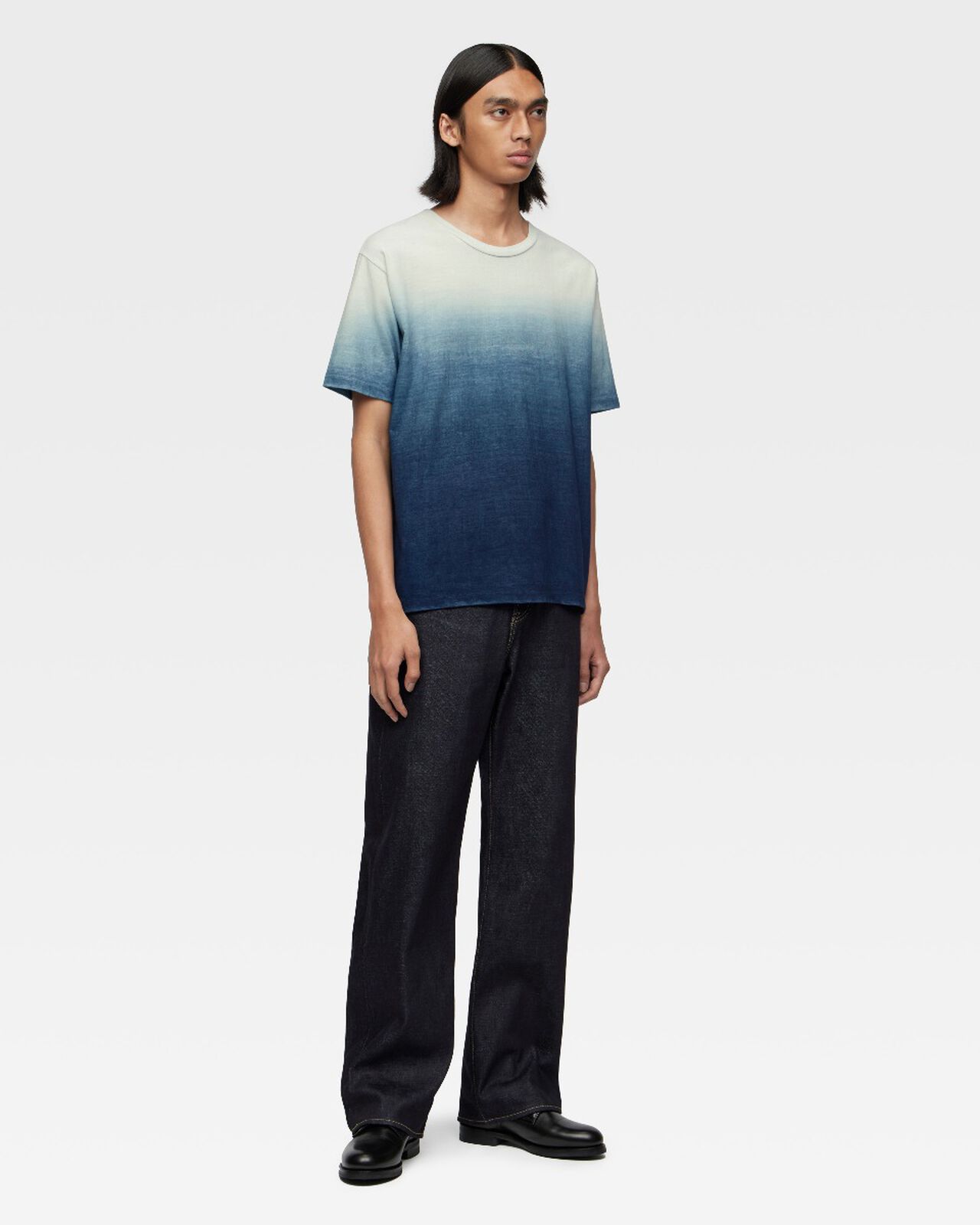 SOFT HEAVY OUNCE S/S TEE - NATURAL INDIGO GRADATION,Indigo, large image number 3