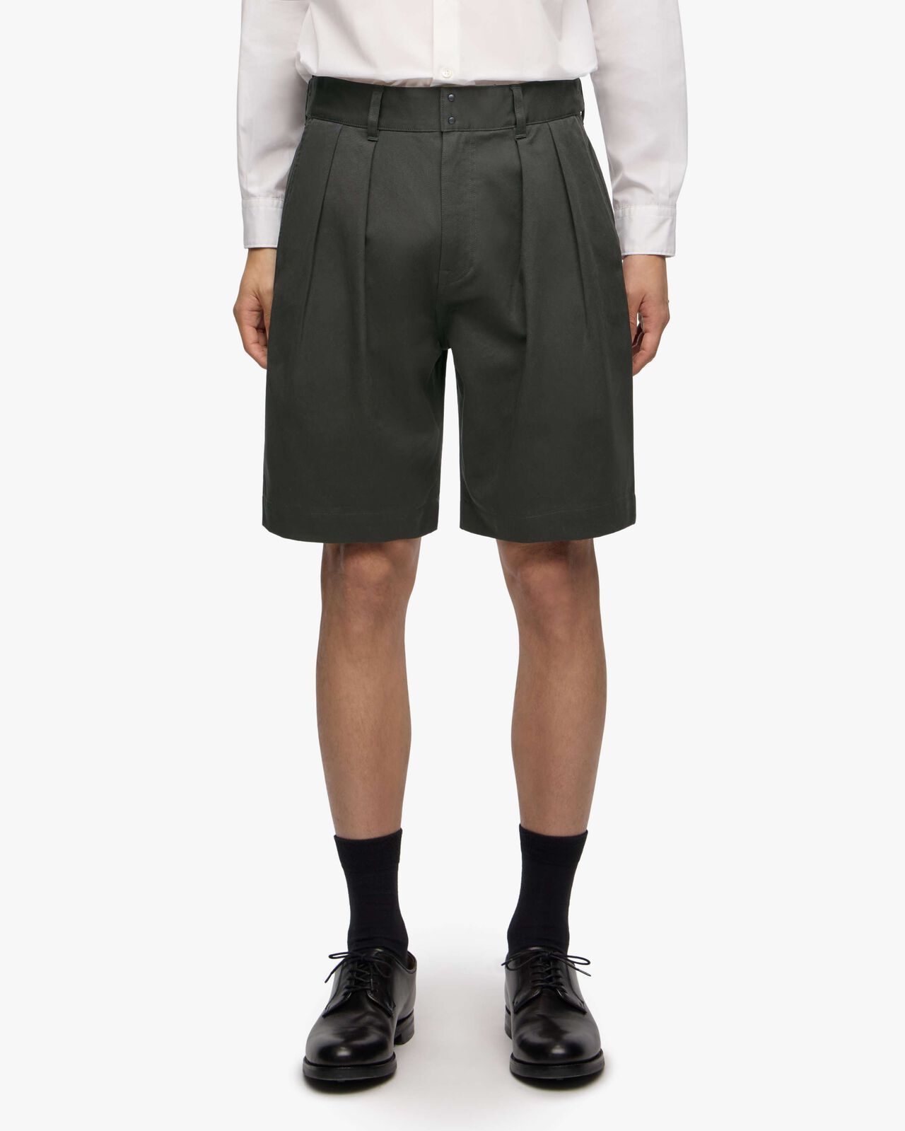 [Mid Feb Release] WESTPOINT WIDE SHORTS-FABRIC DYE,Light Black, large image number 8