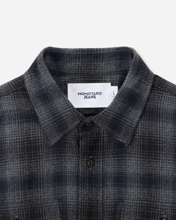WOOL CHECK SHIRT,NAVY, large image number 7