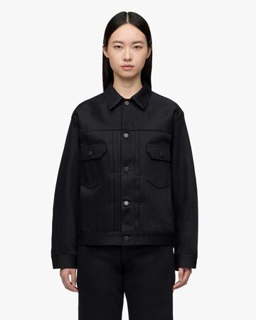 #002 STANDARD DENIM JACKET 14.7oz,Hitam, large image number 5